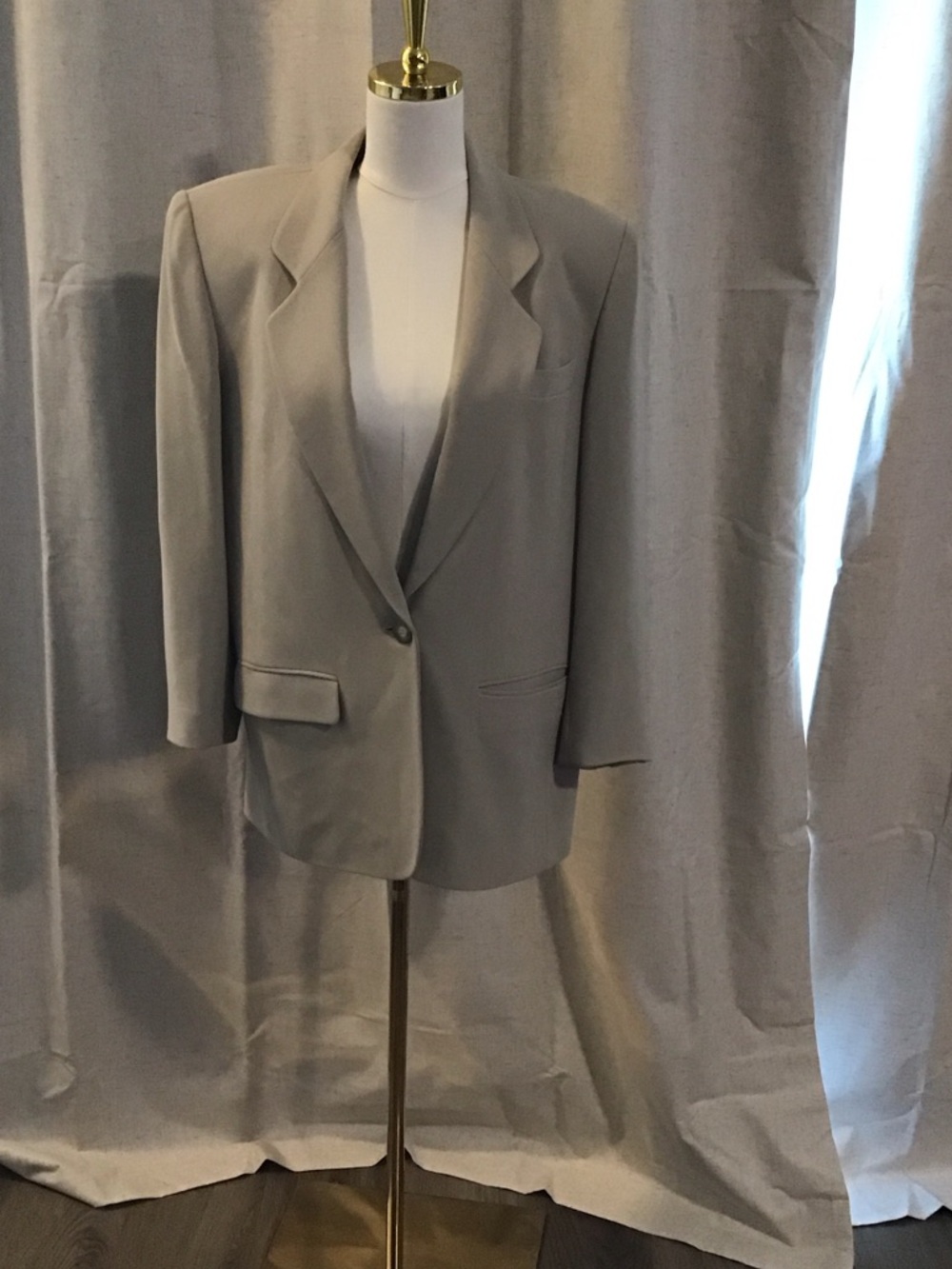Liz Claiborne Light Gray Single-Button Blazer